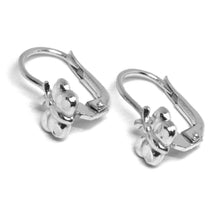Cargar imagen en el visor de la galería, 18k white gold kids earrings, hammered butterfly, leverback closure, Italy made.