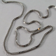 Cargar imagen en el visor de la galería, 18k white gold chain mini 0.8 mm venetian square link 19.70 inch. made in Italy.