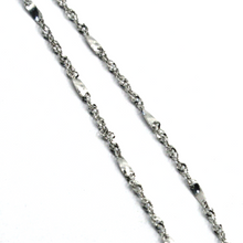 将图片加载到图库查看器,18K WHITE GOLD 18.5" NECKLACE CROSS, RED GREEN TOURMALINE SPIRAL SINGAPORE CHAIN.