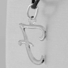 Charger l'image dans la galerie, 18k white gold pendant charm initial letter F, made in Italy 1.0 inches, 25 mm.