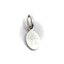 Load image into Gallery viewer, solid 18k white gold Miraculous medal pendant, Virgin Mary, Madonna, small 8x5mm.