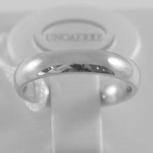 Cargar imagen en el visor de la galería, 18k white gold wedding band Unoaerre comfort ring marriage 4 mm, made in Italy.