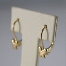 Load image into Gallery viewer, solid 18k yellow gold pendant earrings with butterflies leverback, made in Italy.