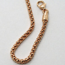 Load image into Gallery viewer, solid 18k rose gold bracelet small basket round tube popcorn link 2.2 mm.