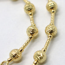 Cargar imagen en el visor de la galería, 18K YELLOW GOLD CHAIN FINELY WORKED 5 MM BALL SPHERES AND TUBE LINK, 17.7 INCHES.