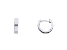 Load image into Gallery viewer, 18K WHITE GOLD HOOPS SMALL EARRINGS DIAMETER 8mm SQUARE TUBE THICKNESS 2.5mm.
