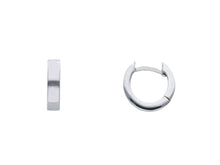 Load image into Gallery viewer, 18K WHITE GOLD HOOPS SMALL EARRINGS DIAMETER 8mm SQUARE TUBE THICKNESS 2.5mm.