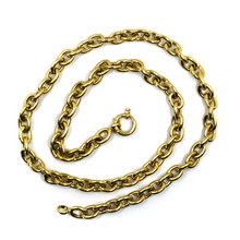 Cargar imagen en el visor de la galería, 18K YELLOW GOLD CHAIN NECKLACE 17.7", ROUND CIRCLE ROLO BIG OVAL LINKS 8.5x6.5mm.