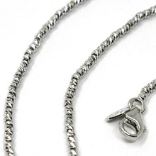 Cargar imagen en el visor de la galería, 18k white gold chain finely worked spheres 1.5 mm diamond cut balls, 16", 40 cm.