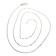Load image into Gallery viewer, 18k white gold chain necklace 0.5 mm mini venetian link 15.75 in. made in Italy.