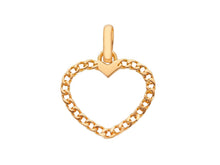 Load image into Gallery viewer, SOLID 18K PINK GOLD 15mm HEART PENDANT CHARM, GOURMETTE, LUMINOUS, SMOOTH.