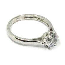 Load image into Gallery viewer, SOLID 18K WHITE GOLD RING, SOLITAIRE WITH CUBIC ZIRCONIA 1.70 CARATS ITALY MADE.