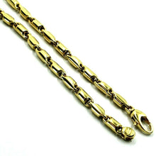 Load image into Gallery viewer, 18K YELLOW GOLD CHAIN 3.5mm ALTERNATE ROUNDED TUBE LINK 60cm 24", MADE IN ITALY.