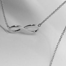 Load image into Gallery viewer, 18k white gold necklace infinity infinite rolo chain, 17.7 inches made in Italy.