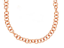 Cargar imagen en el visor de la galería, 18K ROSE PINK GOLD CHAIN 19.7", ROUND CIRCLE ROLO LINK DIAMETER 6mm, MADE ITALY.