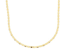 Charger l'image dans la galerie, 18K YELLOW GOLD FLAT CHAIN NECKLACE 2mm SMALL EYES OVALS WITH CIRCLES, 18" 45cm.