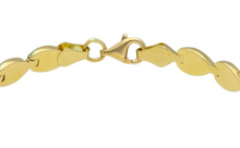 Load image into Gallery viewer, 18K YELLOW WHITE ROSE GOLD FLAT ALTERNATE 5mm DROPS PETALS CHOKER 16.5" NECKLACE.