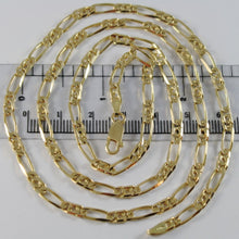 Charger l'image dans la galerie, 18K YELLOW GOLD CHAIN 4 MM FLAT CLASSIC EYE OVAL LINK 23.60 INCH MADE IN ITALY.