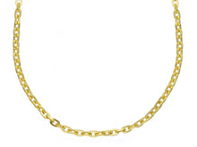 Load image into Gallery viewer, 18K YELLOW GOLD SOLID CHAIN SQUARED CABLE 2.5mm OVAL LINKS, 20" 50cm ITALY MADE.