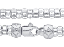 Load image into Gallery viewer, 18k white gold basket rounded 4.5mm tubular basket popcorn chain necklace, 18".
