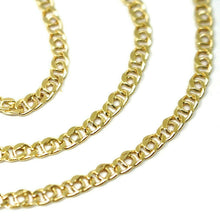 Cargar imagen en el visor de la galería, 18K YELLOW GOLD CHAIN TYGER EYE LINKS THICKNESS 3mm, 0.12" LENGTH 50cm, 19.7".