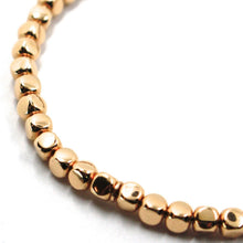 Charger l'image dans la galerie, solid 18k rose gold elastic bracelet, cubes diameter 4 mm 0.16", made in Italy.