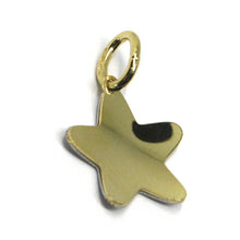 Load image into Gallery viewer, 18K YELLOW WHITE GOLD STAR PENDANT 14mm DIAMETER, FLAT SOLID, SMOOTH & SATIN.