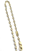 Load image into Gallery viewer, SOLID 18K YELLOW WHITE GOLD MARINER NAUTICAL CHAIN OVAL 3.8mm 24&quot; ITALY NECKLACE.
