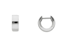 Load image into Gallery viewer, 18K WHITE GOLD HOOPS SMALL EARRINGS DIAMETER 12mm SQUARE TUBE THICKNESS 4.5mm.