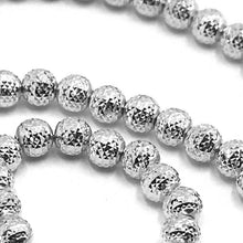 Load image into Gallery viewer, 18k white gold chain finely worked spheres 5 mm diamond cut, faceted 16", 40 cm.