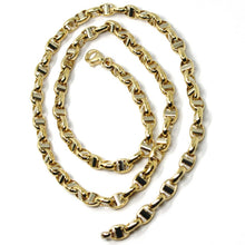 Load image into Gallery viewer, 18k yellow white gold chain sailor's navy nautical mariner big oval 5mm link, 24".