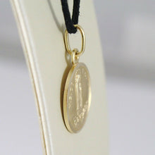Load image into Gallery viewer, 18k yellow gold our Senora Lady of Fatima, Virgin Mary round medal pendant, small 11 mm.