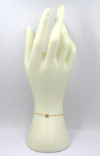 Load image into Gallery viewer, 18k yellow gold rolo thin bracelet with central small 5mm letter initial M.