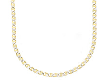 Load image into Gallery viewer, 18K YELLOW WHITE GOLD SOLID CHAIN NECKLACE SMALL 2.2mm FLAT OVAL MARINER 24&quot;.
