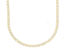 Load image into Gallery viewer, 18K YELLOW WHITE GOLD SOLID CHAIN NECKLACE SMALL 2.2mm FLAT OVAL MARINER 24".
