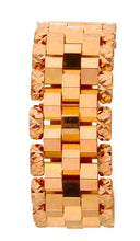 Charger l'image dans la galerie, 18k rose gold band chain link cable mesh ring, 5 wires, smooth and hammered.