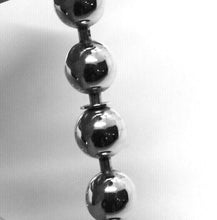 Cargar imagen en el visor de la galería, 18k white gold bracelet, semirigid, elastic, big 8 mm smooth balls spheres.