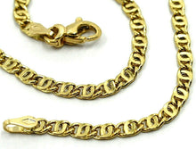 Cargar imagen en el visor de la galería, 18K YELLOW GOLD CHAIN WAVY TIGER EYE LINKS 2.8mm, 0.11" LENGTH 60cm, 23.6".