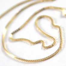 Cargar imagen en el visor de la galería, 18K YELLOW GOLD CHAIN NECKLACE 0.5 mm MINI VENETIAN LINK 15.75 IN. MADE IN ITALY.