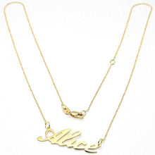 Load image into Gallery viewer, 18K YELLOW GOLD NAME NECKLACE, ALICE, AVAILABLE ANY NAME, MADE IN ITALY.