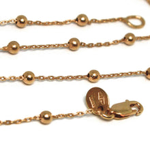 Charger l'image dans la galerie, 18k rose gold balls chain 2 mm, 35 inches long, sphere alternate oval rolo.