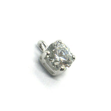 Load image into Gallery viewer, SOLID 18K WHITE GOLD 6mm ROUND 1.5 carats ZIRCONIA PENDANT, MADE IN ITALY.