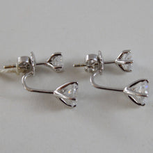 Charger l'image dans la galerie, 18k white gold pendant solitaire earrings alternate zirconia 3 ct.
