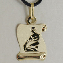 Load image into Gallery viewer, 18k yellow gold zodiac sign medal aquarius parchment engravable made in Italy.