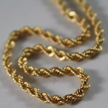 Cargar imagen en el visor de la galería, 18K YELLOW GOLD CHAIN NECKLACE, BRAID ROPE LINK 23.62 INCHES, MADE IN ITALY.