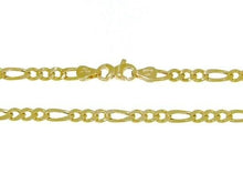 Charger l'image dans la galerie, 18k gold figaro chain 2.5 mm width 24" length alternate necklace made in Italy.