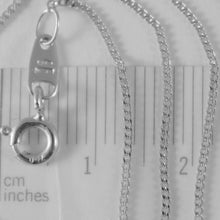 Cargar imagen en el visor de la galería, 18k white gold chain 17.7 mini cuban curb gourmette link 1 mm, made in Italy.