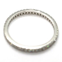 Cargar imagen en el visor de la galería, 18k white gold thin eternity band ring, white cubic zirconia, thickness 2 mm.