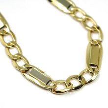 Load image into Gallery viewer, 18K YELLOW WHITE GOLD BRACELET GOURMETTE FLAT PLATES SQUARE LINKS 5.8mm 20.5cm.