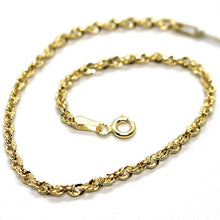 Load image into Gallery viewer, 18K YELLOW GOLD ROPE MINI BRACELET, 7.1 INCHES, BRAIDED INFINITE FACETED LINK.